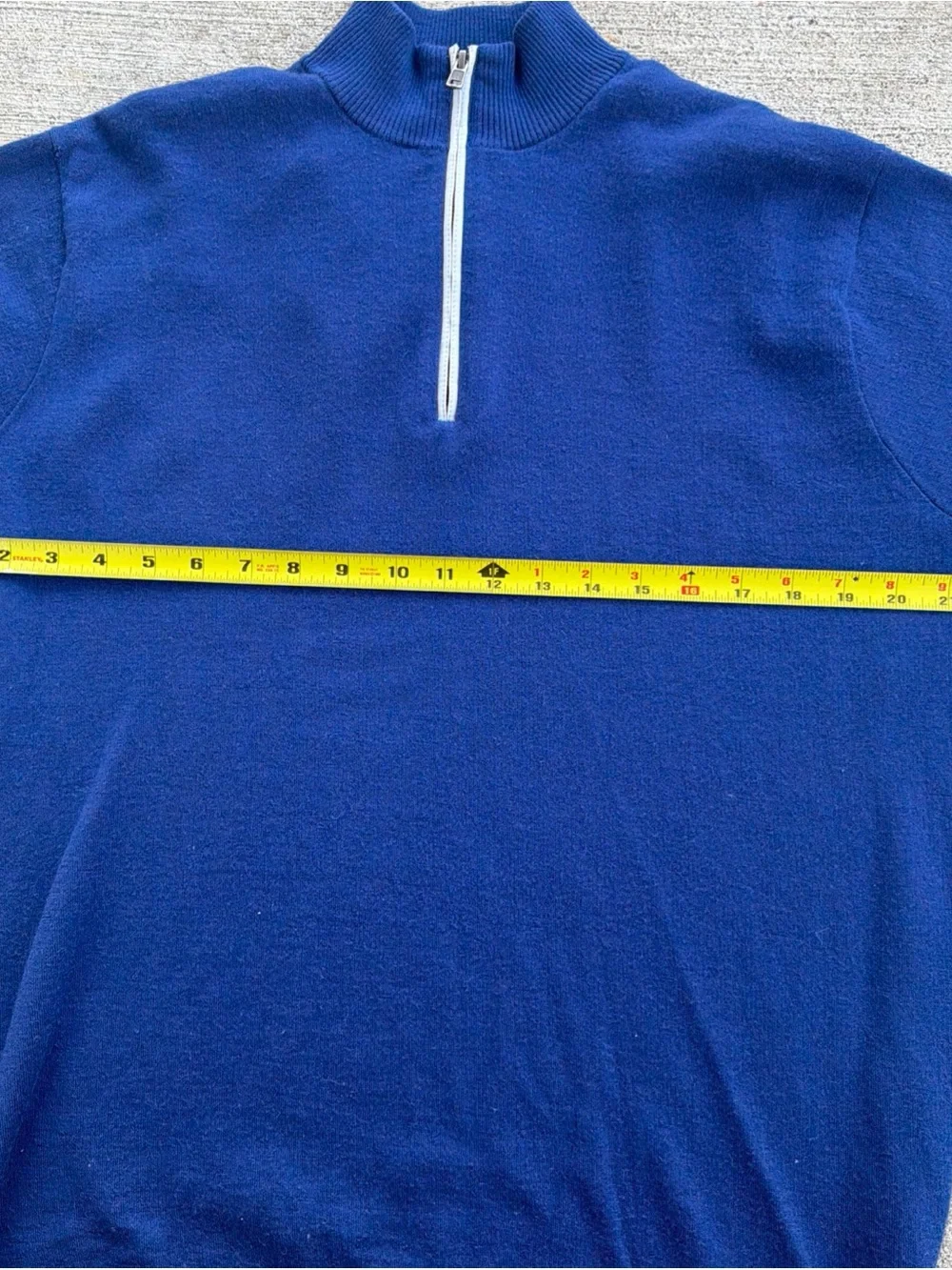 Peter Millar Men L Wool Blend Blue 1/4 Zip Sweater “Conway Farms Golf Club” Logo